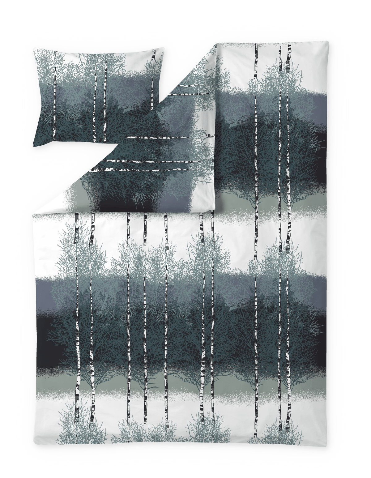 108700-7900; Vallila Koivikko-pussilakanasetti Teal / 150x210 cm