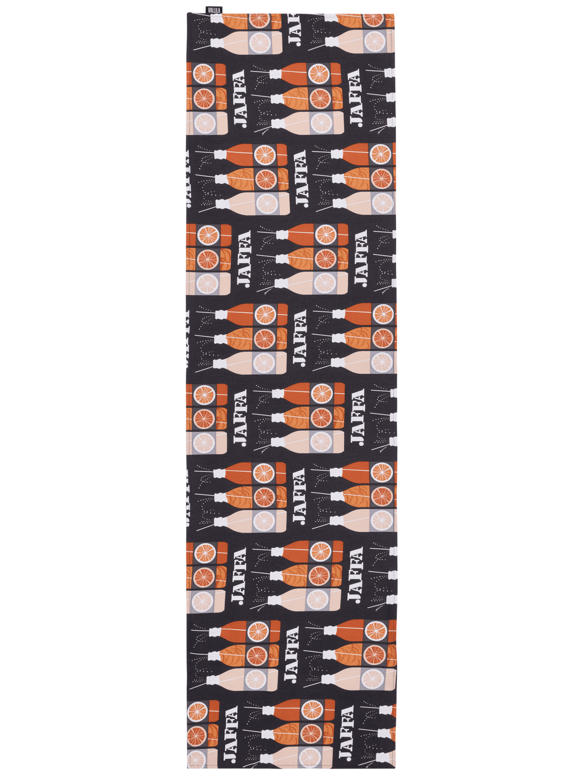 108791-9830; Vallila Jaffa-kaitaliina Harmaa-oranssi / 40x150 cm 