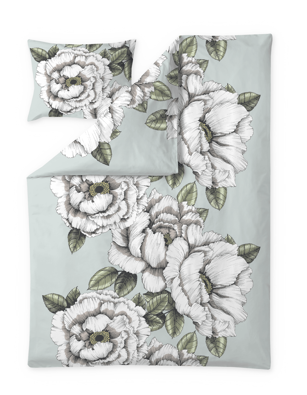 CT002753-7110; Vallila Alma-pussilakanasetti Salvianvihreä / 150x210 cm 